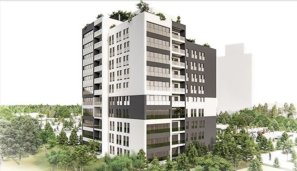 İstanbul Sarıyer Ayazağa konut projesinin mimari görselleştirmesi: teraslı blok cephesi