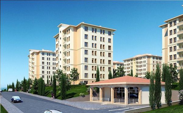 Büfe ünitesi ve konut blokları